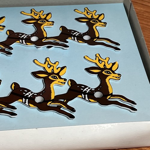 Vintage Weihnachten 10 Lichter Set SANTA im Schlitten & 8 Rentiere Lichter Set mit Box NOS - Bild 5 von 12