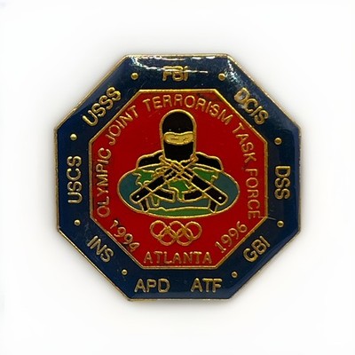 1996 Atlanta Olympic Joint Terrorism Task Force US Secret Service Enamel Hat Pin