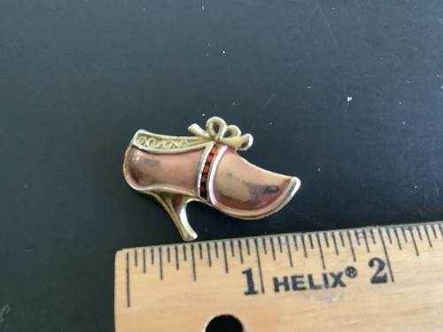 Vintage High Heel Rose Gold Tone Marked Made In Taiwan Brooch 2" - Picture 2 of 4