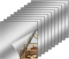 12 Pcs Acrylic Flexible Mirror Sheets, 12 X 12 in Non Glass Safety Reflective Mi