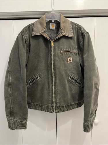Vintage Carhartt Schwarz/Grün? Decke gefütterte Detroit Jacke NATURAL DISTRESS, keine Größe - Bild 1 von 18