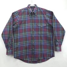 GANT Shirt Mens Extra Large Green Burgundy Cambridge Flannel Plaid Button Down