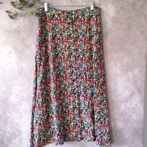 Vtg Floral Skirt  Christopher Banks  8 Midi  Preppy  Bohemian  Gypsy Hippie Slip - Picture 5 of 10