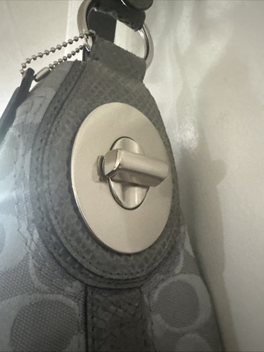 Coach Hobo Handtasche Canvas mit grauen Schlangenlederdetails - Bild 7 von 23
