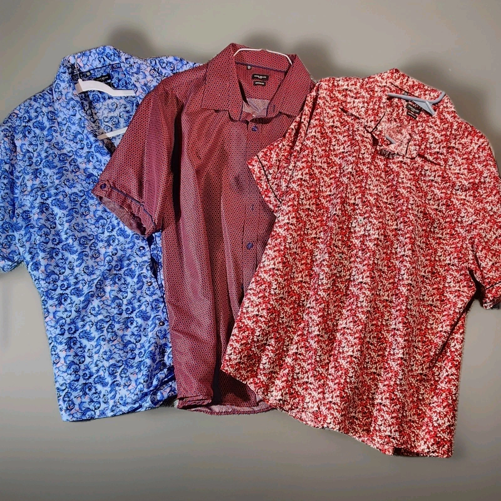 Rosso Milano Men's Modern Fit Button-Up Shirts Size 2XL Short Sleeve Lot Of 3