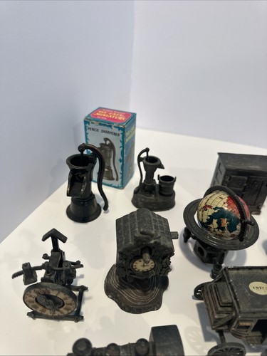 LOT of 22 Vintage Pencil Sharpeners Miniature Die Cast Metal Copper Finish - Picture 3 of 11