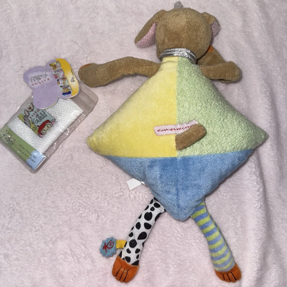 Kushie Kritters Puppy Dog Lovey Square Plush With Laundry Bag Doobidog Pillow - Image 3 of 3