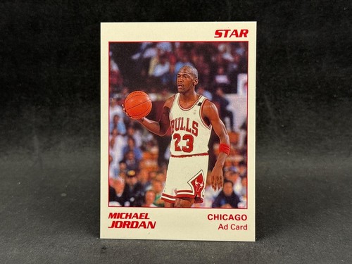 1990-91 STAR NBA BASKETBALL MICHAEL JORDAN WHITE AD CARD CHICAGO BULLS SEE PICS