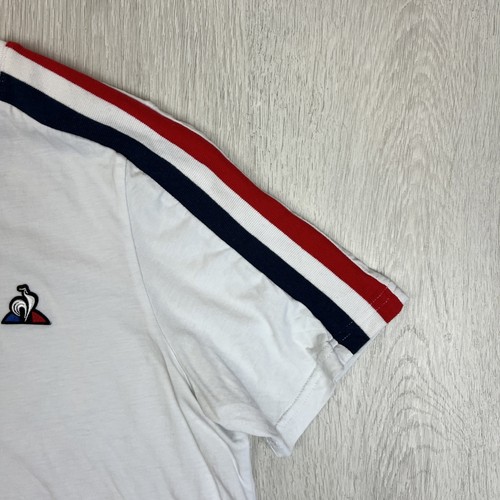 Le Coq Sportif Mens White Should Taping T-Shirt Size Large - Afbeelding 5 van 11