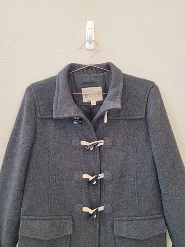 BANANA REPUBLIC Travel Safari L Wool Blend Vintage Y2K '06 Toggle Button Coat - Picture 2 of 15