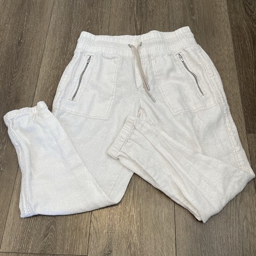 Athleta Jogger Damen 6P Oatmeal Cabo Leinen Micro Cheetah Athleisure Earthy