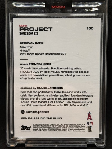 Mike Trout Topps Project 2020 #100 From 2011 Topps #US175 - Blake Jameson - 第 2/3 張圖片