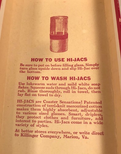 Killinger Hi-Jacs Cocktail Socks, Mid-Century “Coaster Sensation” - Picture 3 of 3