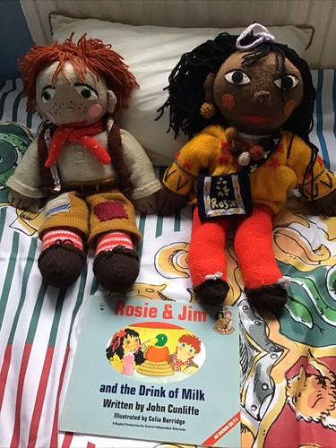 Rosie & Jim - Hand Knitted Dolls, Approx 18” Length Plus Book - Picture 1 of 12
