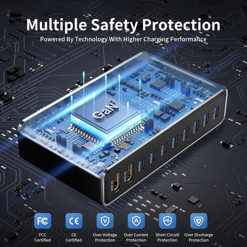 800W GaN III 10-Port USB-C Charging Station - Fast Charger for Laptops, Table... - Picture 5 of 5