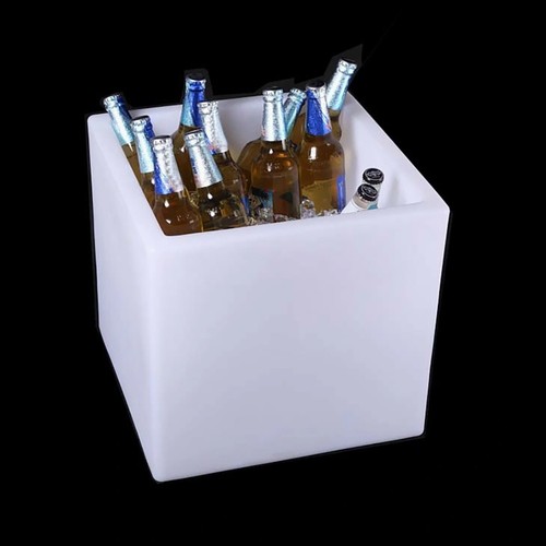 LED Light Glowing Cube 16" Seat w/Cushion - Glow Stool - Bar/Wedding/Party Decor - Picture 7 of 10