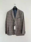 Jacamo Suit Blazer Jacket Grey Beige Blue Check 56R / 56" Chest ?BNWT