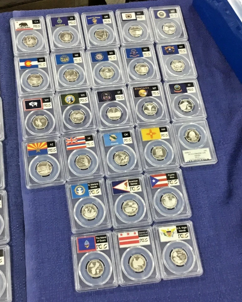 1999-2009 SILVER State Flag Quarter Set PCGS PR69DCAM Complete Set 56 SLABS - Image 4 of 4
