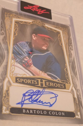 2025 Leaf Metal Sports Heroes Bartolo Colon Clear Base Auto BA-BC1 Gold 1/1 - Picture 6 of 7
