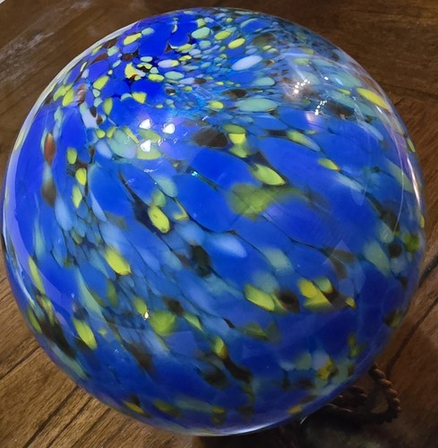 7½" Art Glass 2¼" Opening Orb Ornament Sun Catcher Gazing Decor Ball Add A Light - Picture 2 of 10