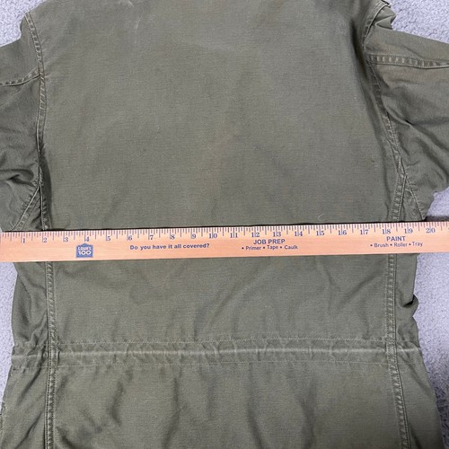 Abrigo de campo militar vintage M-1951 chaqueta para hombre pequeño largo 1964 era Vietnam años 60 - Imagen 12 de 14