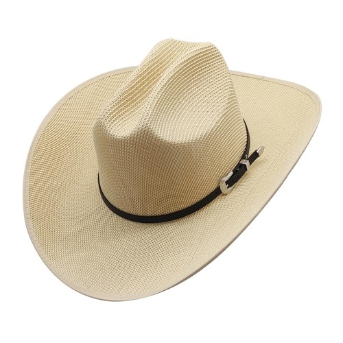 Mens Straw Cowboy Hat Unisex Western Beach Sun Hat for Men Women Wide Brim Fe... - Picture 7 of 7