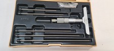 Mitutoyo 0 to 6" Range, 6 Rod, Satin Chrome Finish Mechanical Depth Micromete...