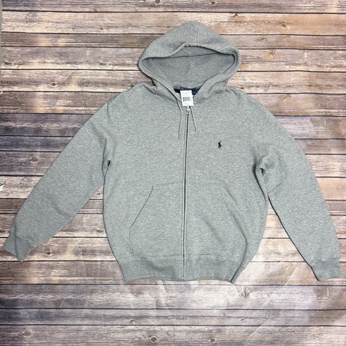 Polo Ralph Lauren Gris Jaspeado Cremallera Tejido Waffle Con Capucha Azul Marino Logo Sudadera - Imagen 7 de 14