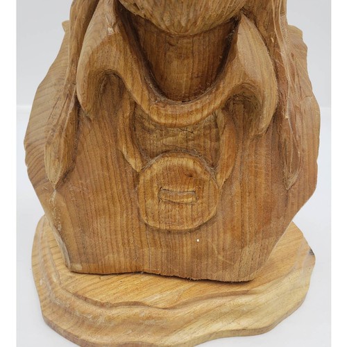 Escultura busto barbudo hombre trampero tallado en madera de colección 13" de alto - Imagen 11 de 14