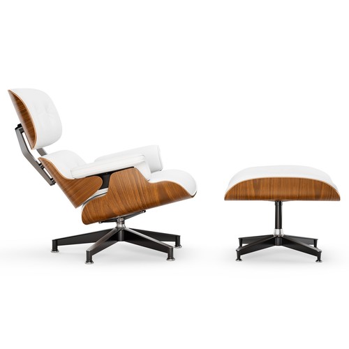Mid Century Eames Lounge Chair And Ottoman Set Black Leather Armchair Rosewood - Picture 38 of 56