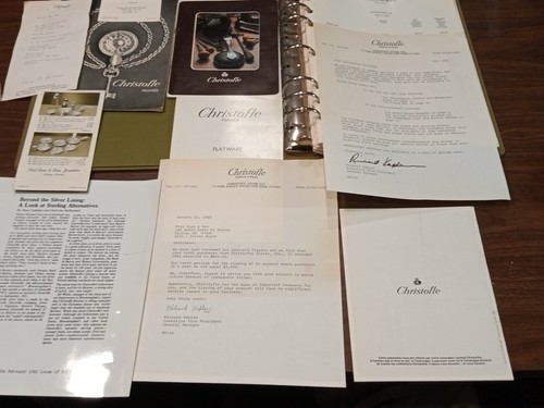 1982 Christofle Orfevre a Paris Distribuidor Catálogo Carpeta Cubiertos Lista de Precios Kit - Imagen 19 de 20