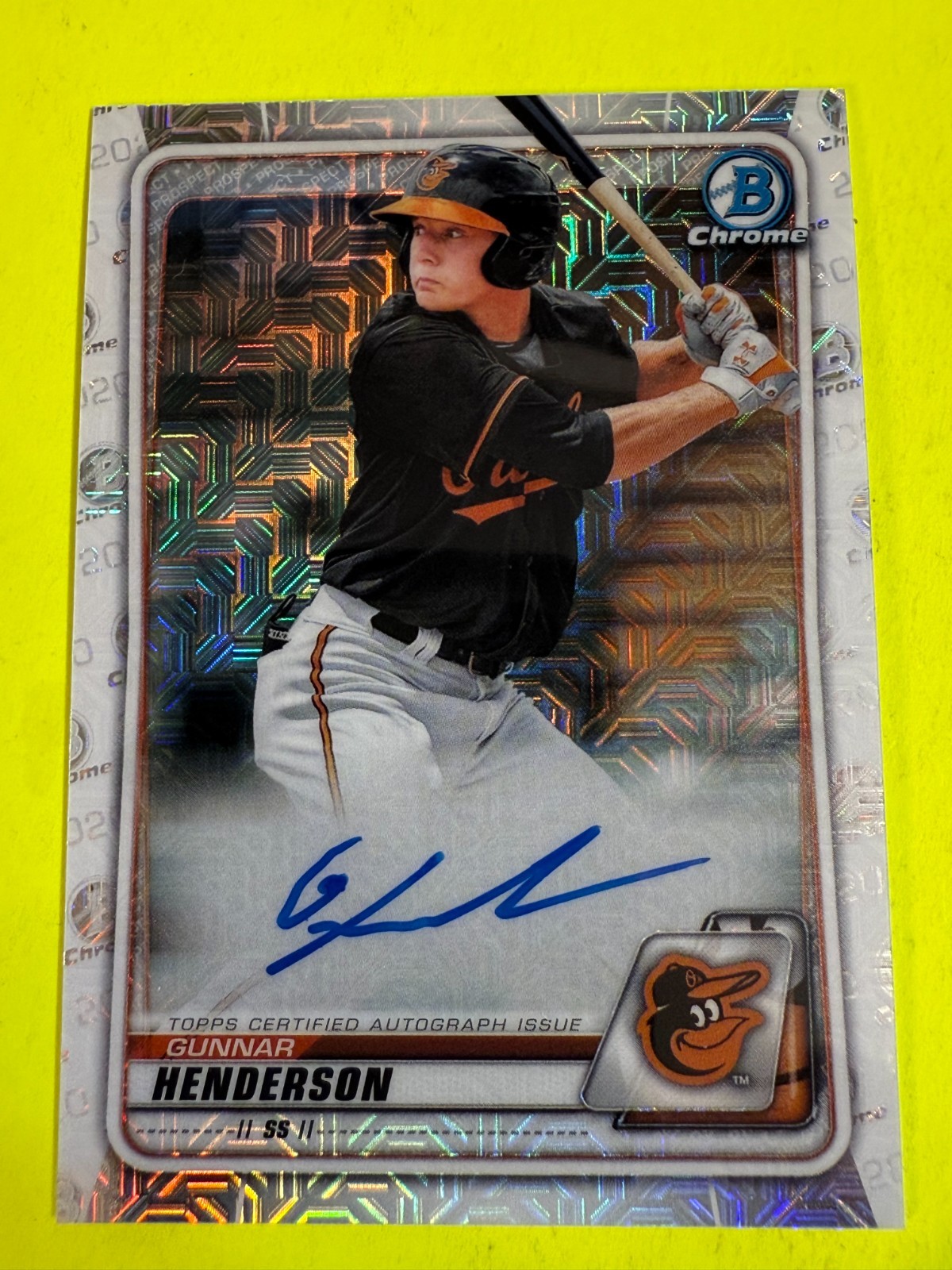 DA104857 2020 Bowman Chrome Mega Box Auto  Refractor Gunnar Henderson RC