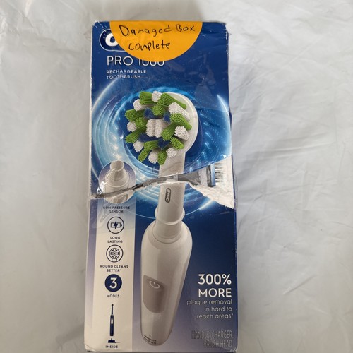 Oral B Pro 1000 Spazzolino Ricaricabile Bianco Dmged Box - Foto 2 di 5