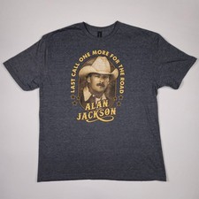 Alan Jackson 2022 Last Call Tour T-Shirt Men's XL Gray Country Music Graphic Tee
