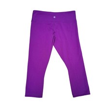 Lululemon Leggings Purple Black Reversible Cropped 22'' US 8 UK 12 Hidden Pocket