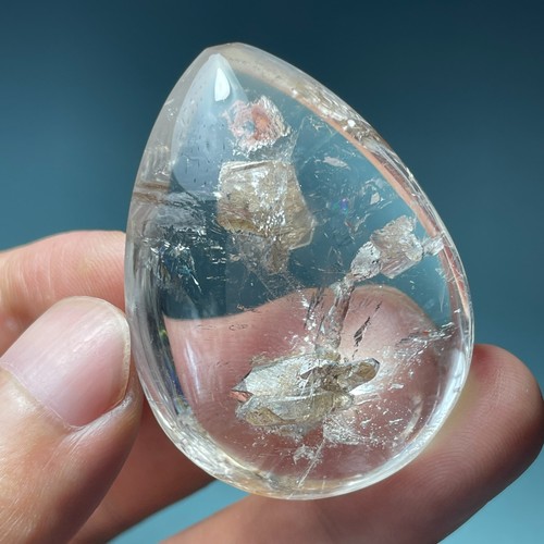 210Ct 100% purify Heal Clear "Stone in Stone" Crystal Quartz Pendant Polished - Picture 5 of 9