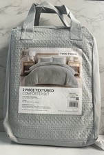 2 PC Textured Comforter Set Green Mist Twin/Twin XL