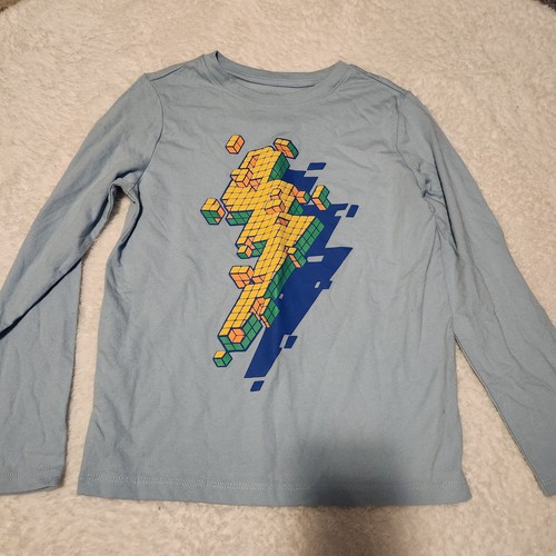 Cat Jack Kinder Jungen Langarm T-Shirt hellblau Grafikdruck Größe S - Bild 1 von 3