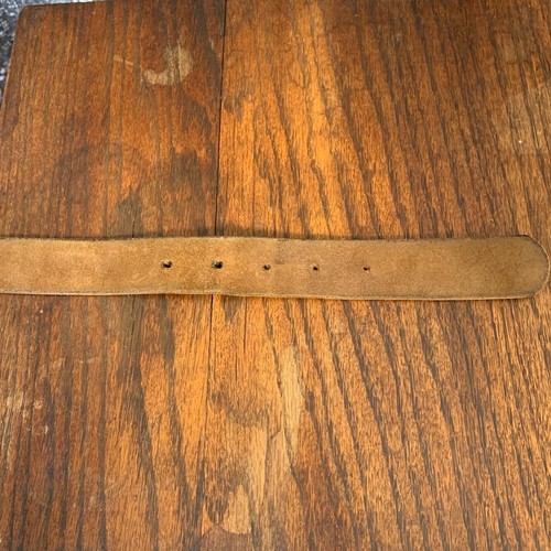 Hebilla de latón macizo vintage de cuero de grano completo suave tono dorado marrón talla 36 - Imagen 4 de 8