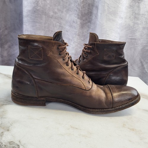 Alexander McQueen Botas con Cordones Puntera Gorra Para Hombre Talla 43 Marrón - Imagen 13 de 18