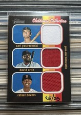 2020 Topps Heritage ORTIZ YASTRZEMSKI DEVERS TRIPLE PATCH 25/25 RARE REDSOX