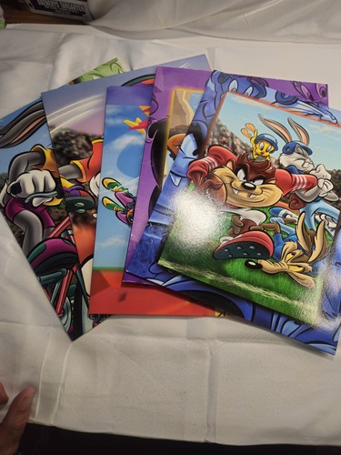 Vintage 1999 Looney Tunes School Folder Stuart Hall Warner Bros. Bugs, Taz Lot5 - Foto 1 di 7