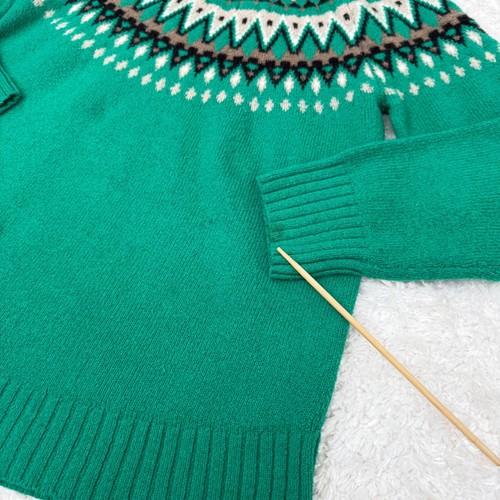 J Jill S Small Petites Green Fair Isle Sweater Pullover Casual Preppy - Picture 8 of 13