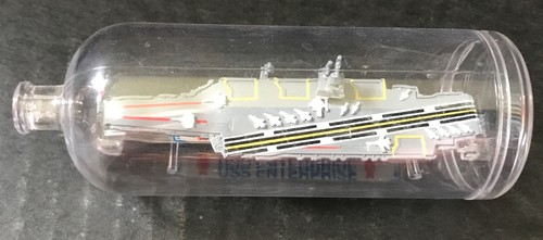 MICRO MACHINES USS ENTERPRISE AIRCRAFT CARRIER SHIP IN A BOTTLE NAVY MINIATURE - Picture 2 of 4