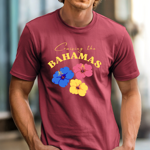 Bahamas Hibiskus Blumen T-Shirt | Karibik Urlaub Tee, Segeln und Kreuzfahrt - Bild 4 von 13