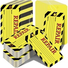 120 Pack Repair Tags Yellow Maintenance Required Tags with Wire