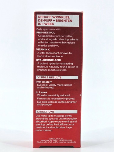 L'Oreal Paris Revitalift Triple Power Anti-Aging Eye Cream Pro Retinol 0.5 oz - Picture 3 of 6