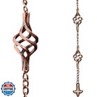 8.5FT Rain Chains with Spiral Bird Cage Rain Chain Cups, Rain Catcher for Gut