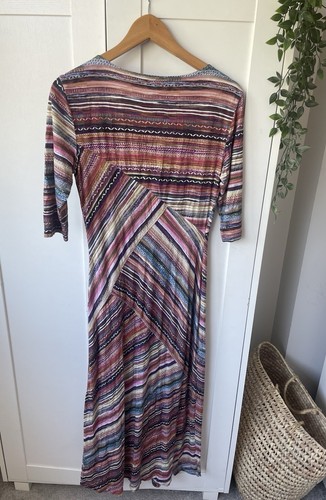 Peruvian Connection Monserrato Maxi Dress Size S Striped Multicoloured Jersey - Picture 6 of 7