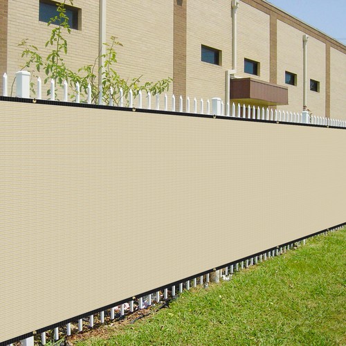 13ft Beige Privacy Fence Screen UV Block Mesh Windscreen for Garden Yard Pool - Picture 1 of 8